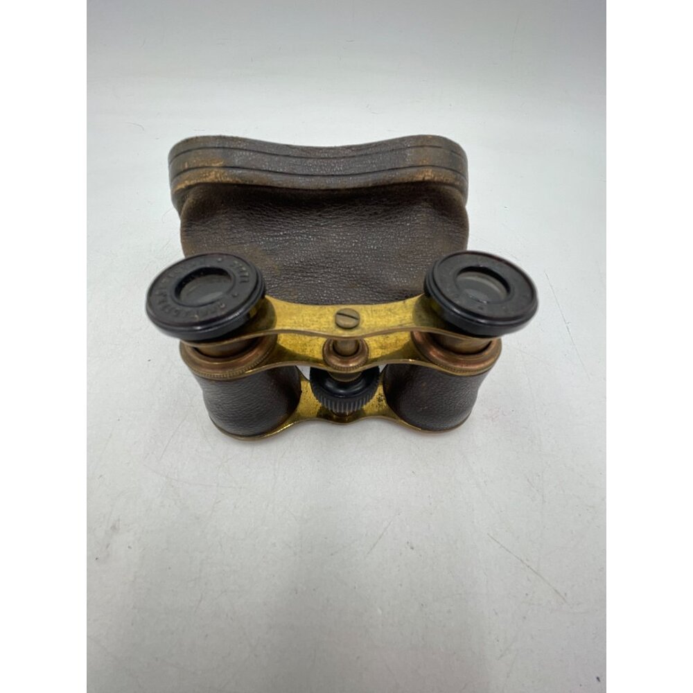 Antique Chevalier Opticien Paris Opera Glasses Case & Red Satin Interior - Picture 9 of 14